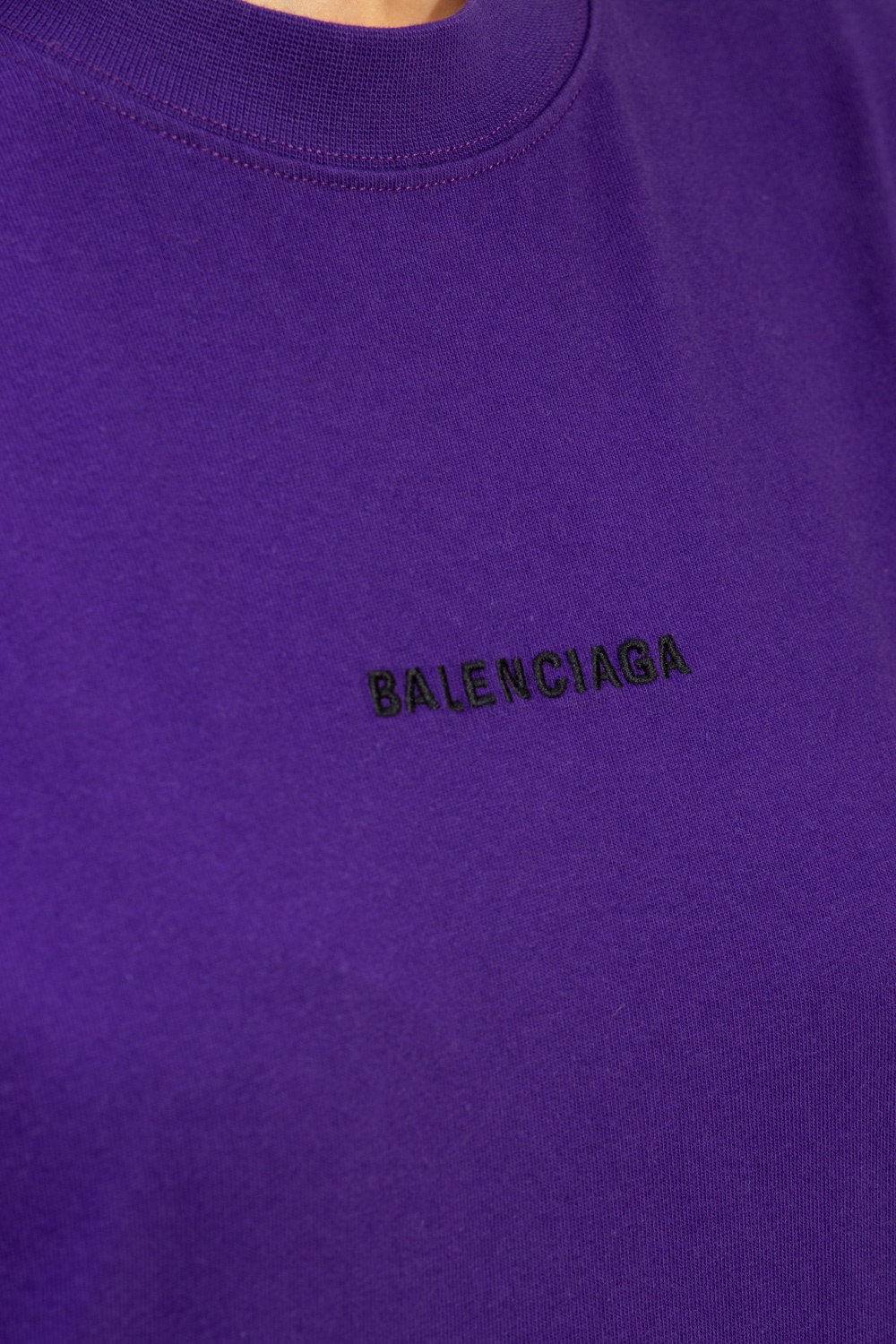 T - Denim shirt with logo Balenciaga - SchaferandweinerShops